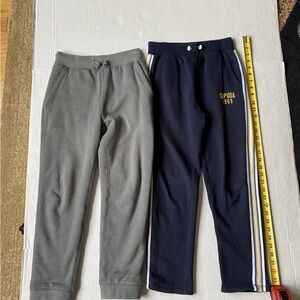 GAP Kids Gray and Navy Joggers with Stripes